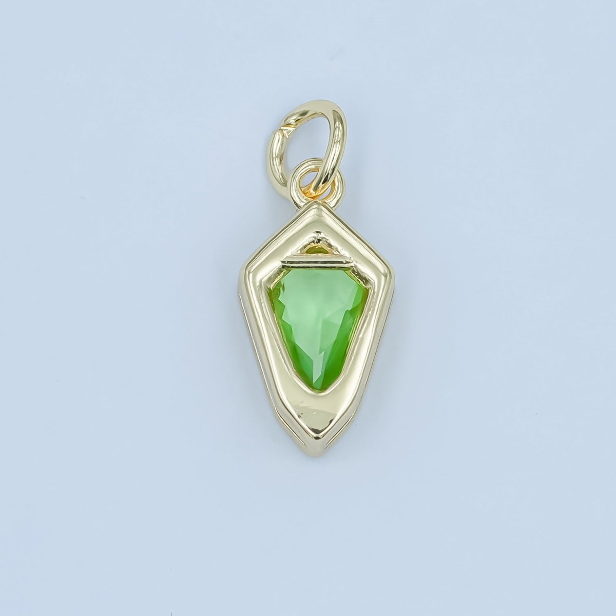 24K Gold Filled Geometric CZ Bezel Personalized Charm | N110 - N115