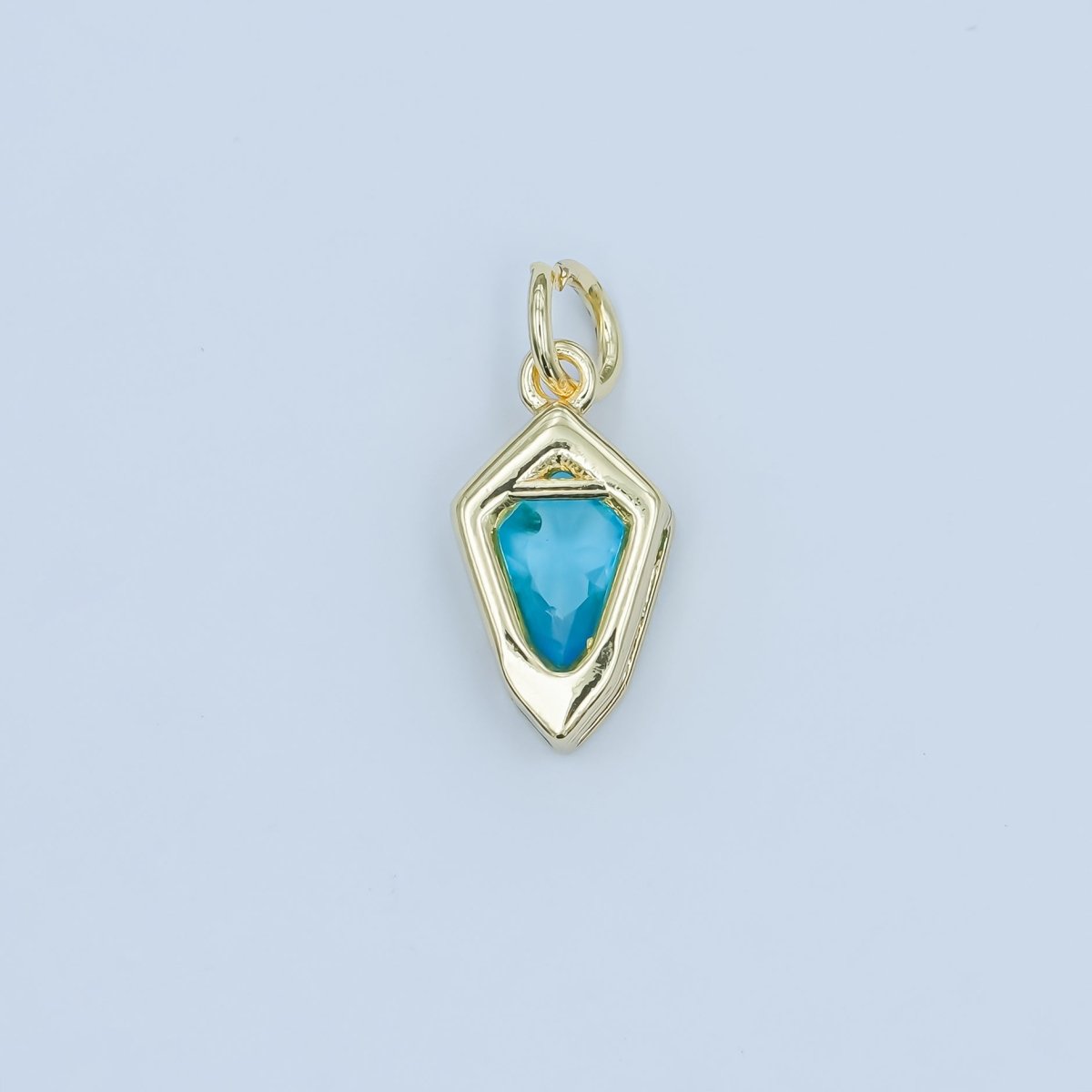 24K Gold Filled Geometric CZ Bezel Personalized Charm | N110 - N115