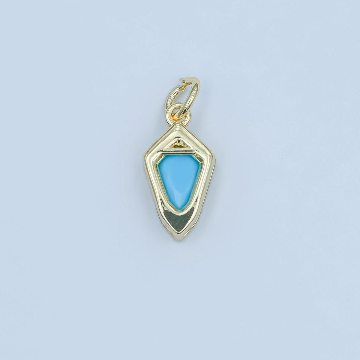 24K Gold Filled Geometric CZ Bezel Personalized Charm | N110 - N115
