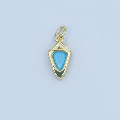 24K Gold Filled Geometric CZ Bezel Personalized Charm | N110 - N115