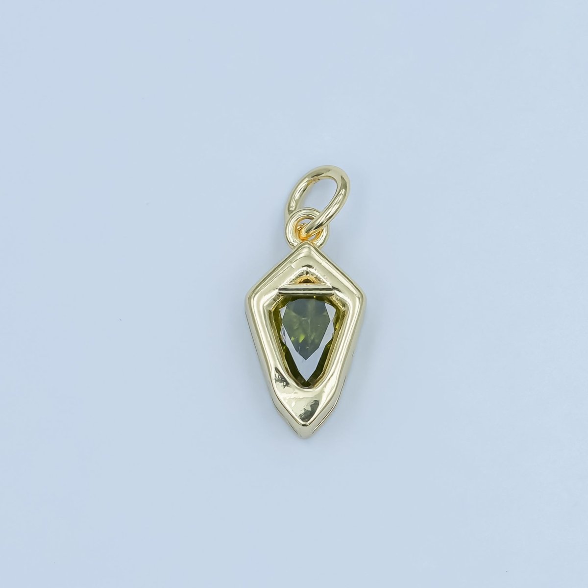 24K Gold Filled Geometric CZ Bezel Personalized Charm | N110 - N115