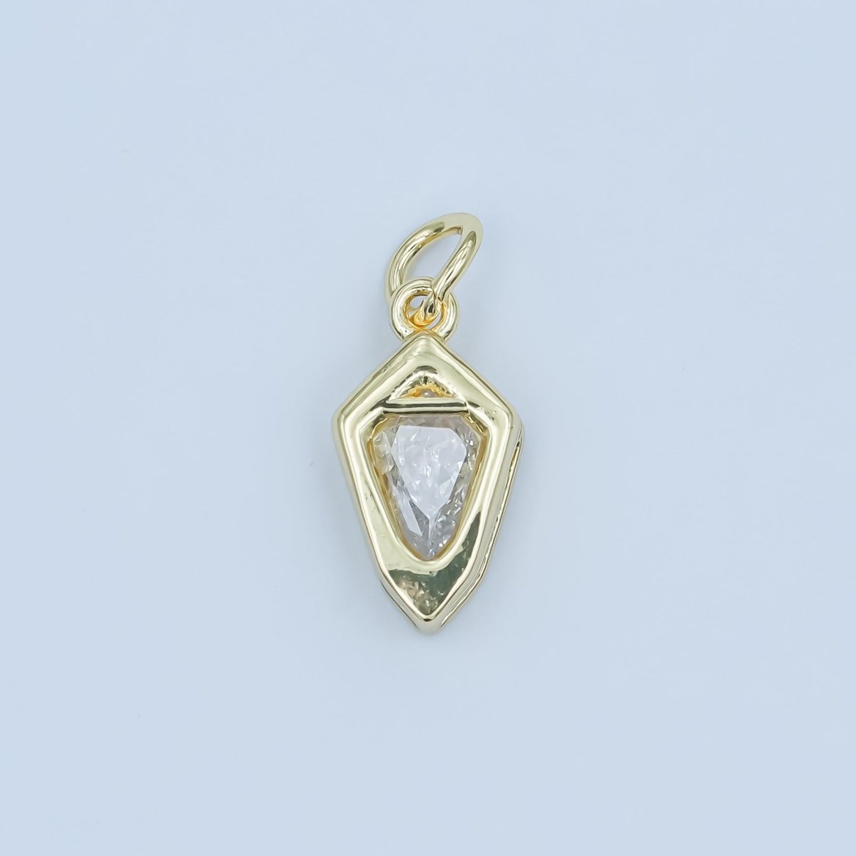 24K Gold Filled Geometric CZ Bezel Personalized Charm | N110 - N115