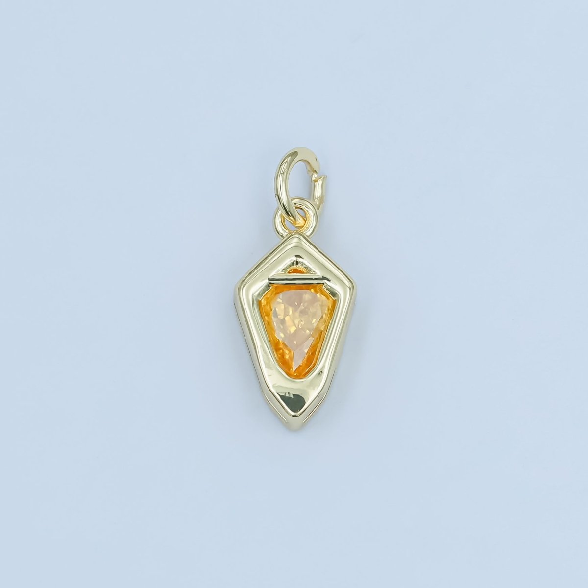 24K Gold Filled Geometric CZ Bezel Personalized Charm | N110 - N115