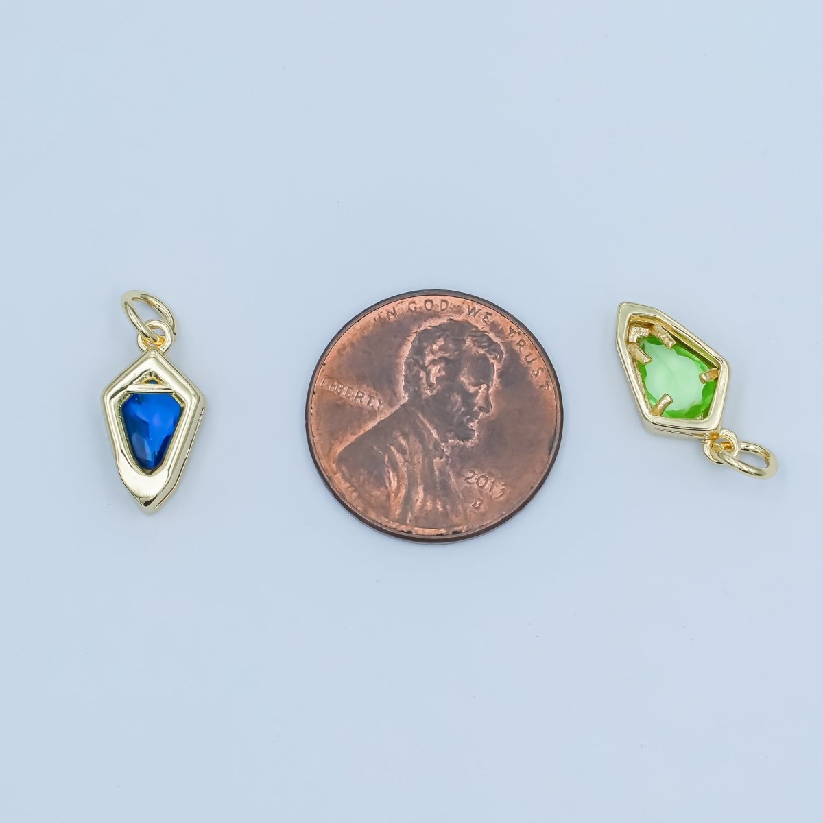 24K Gold Filled Geometric CZ Bezel Personalized Charm | N110 - N115