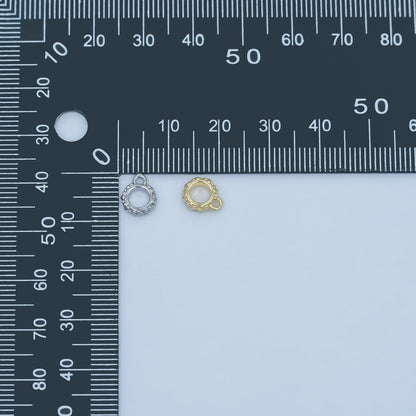24K Gold Filled Geometric Dotted Wide Round Bail Finding in Gold &amp; Silver | Z1103