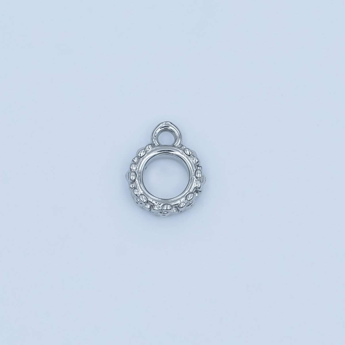 24K Gold Filled Geometric Dotted Wide Round Bail Finding in Gold &amp; Silver | Z1103