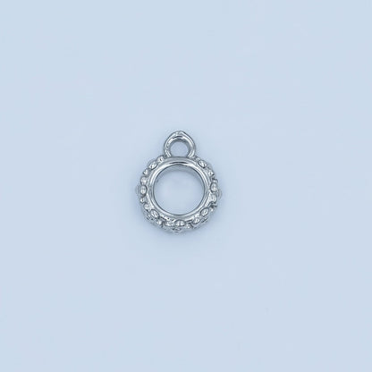 24K Gold Filled Geometric Dotted Wide Round Bail Finding in Gold &amp; Silver | Z1103