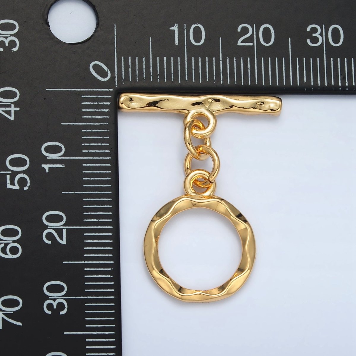 24K Gold Filled Geometric Hammered Toggle Clasps Closure Findings in Gold &amp; Silver | Z845