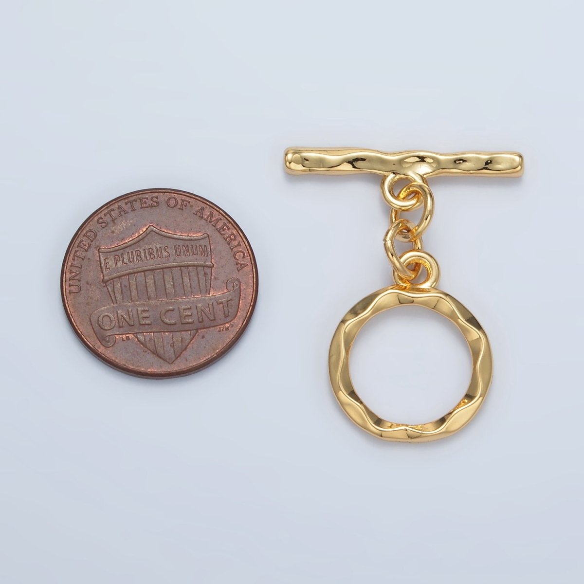24K Gold Filled Geometric Hammered Toggle Clasps Closure Findings in Gold &amp; Silver | Z845