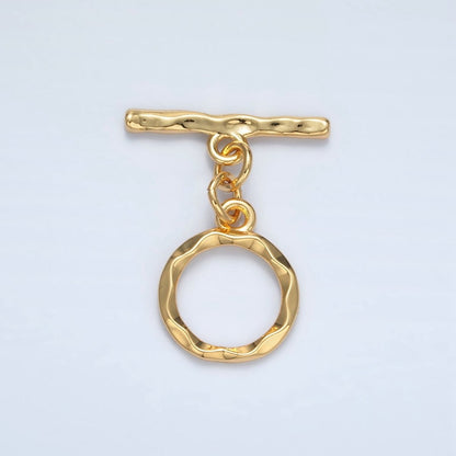 24K Gold Filled Geometric Hammered Toggle Clasps Closure Findings in Gold &amp; Silver | Z845