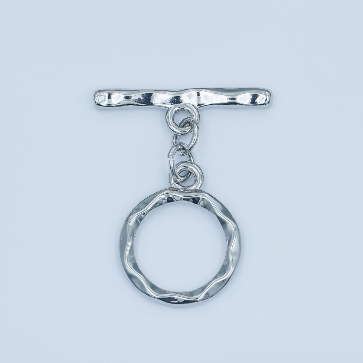 24K Gold Filled Geometric Hammered Toggle Clasps Closure Findings in Gold &amp; Silver | Z845