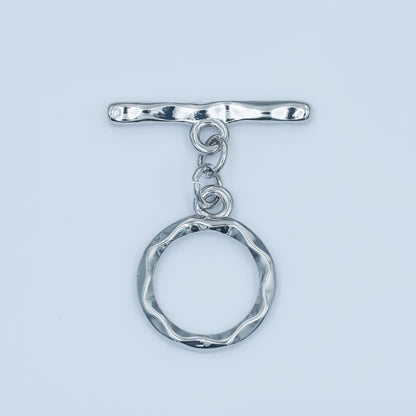 24K Gold Filled Geometric Hammered Toggle Clasps Closure Findings in Gold &amp; Silver | Z845