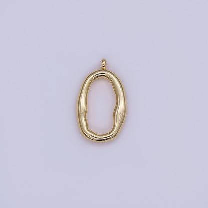 24K Gold Filled Geometric Molten Oblong Charm | M141