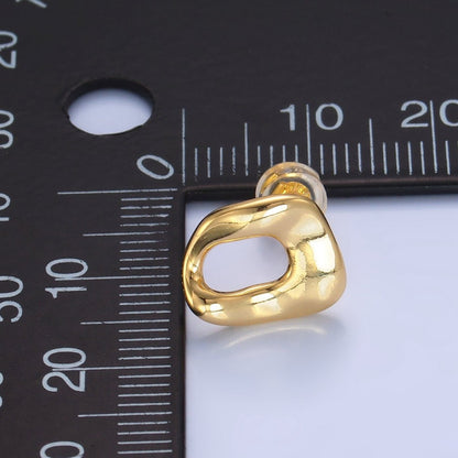 24K Gold Filled Geometric Molten Stud Earrings | V270