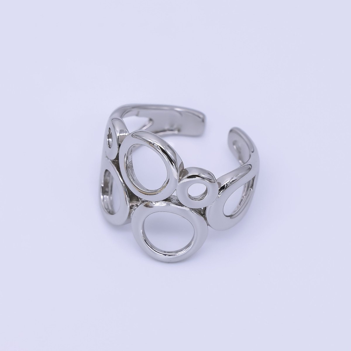 24K Gold Filled Geometric Open Circle Round Ring in Gold &amp; Silver | O1642 O1641