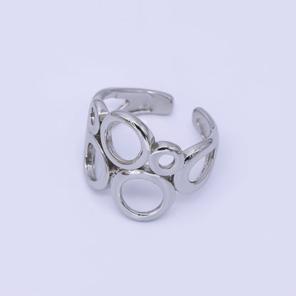 24K Gold Filled Geometric Open Circle Round Ring in Gold &amp; Silver | O1642 O1641