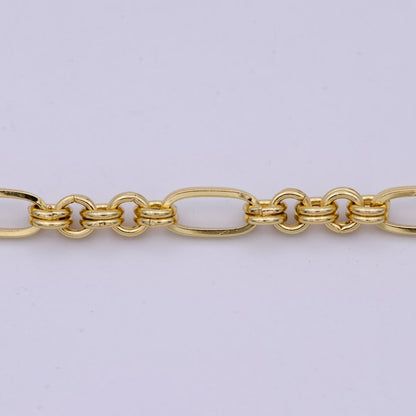 24K Gold Filled Gold Chunky Cable Chain, Double Rolo Link Chain,  Unfinished Chain by Yard For Jewelry Making | ROLL-573 Clearance Pricing