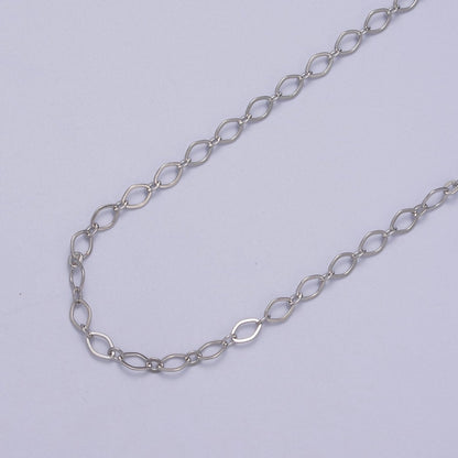 24k Gold Filled Gold Oval Rhombus Chain by Yard, Oval Link, Wholesale Bulk Roll Chain for Jewelry Making, Width 3.3mm | ROLL-611 ROLL-612