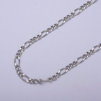 24K Gold Filled Gold Silver Figaro Unfinished Chain, Dainty Figaro Wholesale Chain by Yard For Jewelry Making Supply Component | ROLL-631, ROLL-632 Clearance Pricing