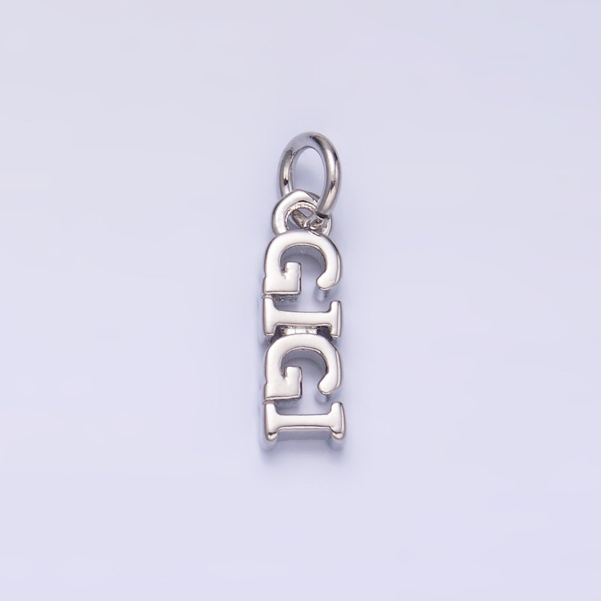 24K Gold Filled Grandma "GIGI" Script Charm in Gold &amp; Silver | W424