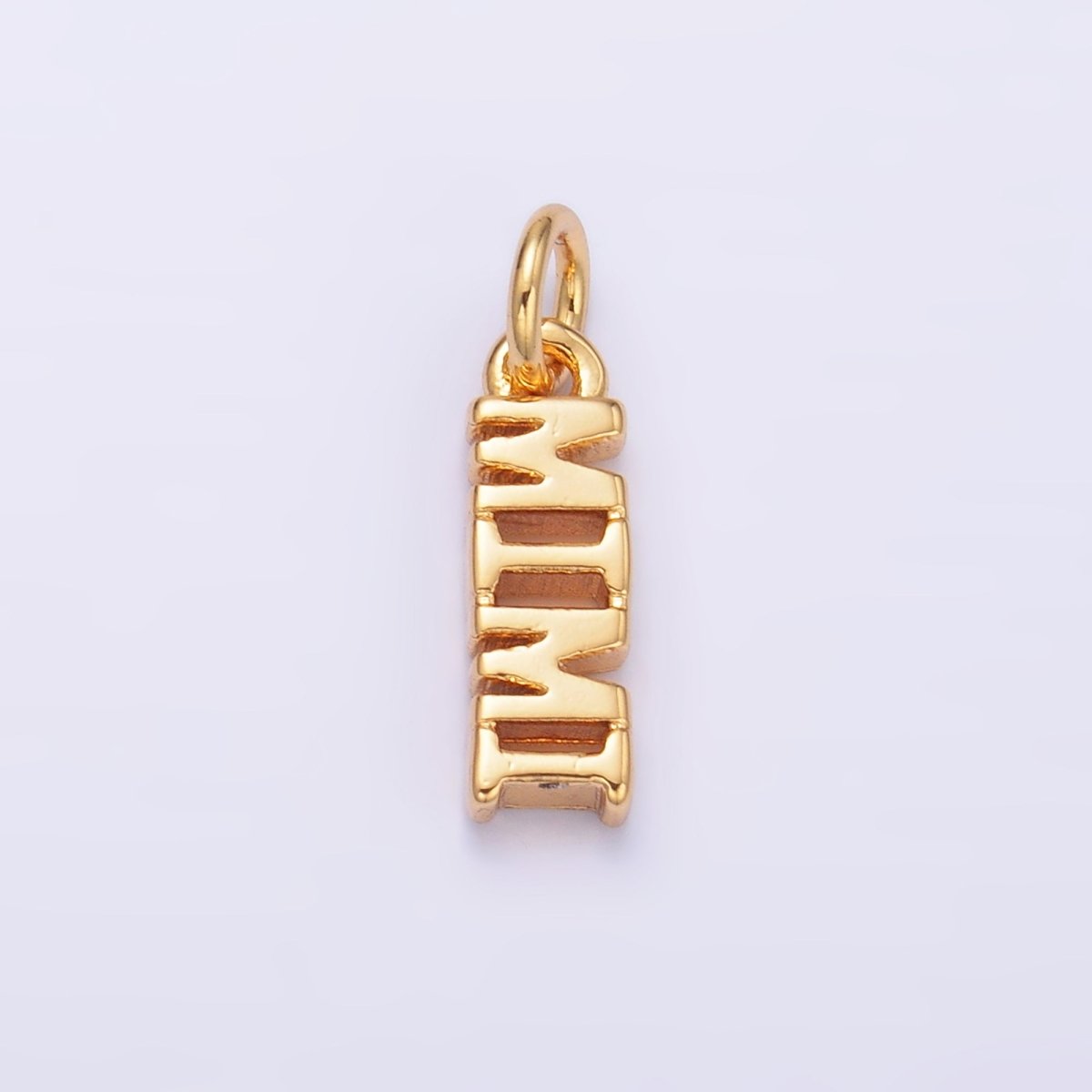 24K Gold Filled Grandmother "MIMI" Script Charm in Gold &amp; Silver | W425
