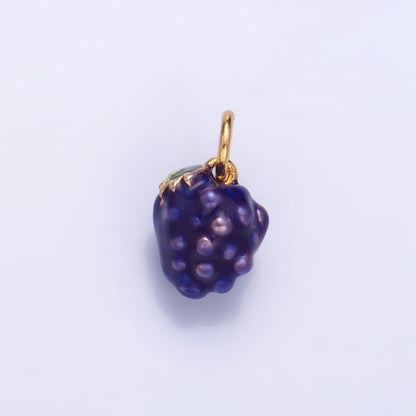 24K Gold Filled Grape Fruit Enamel Charm | W006