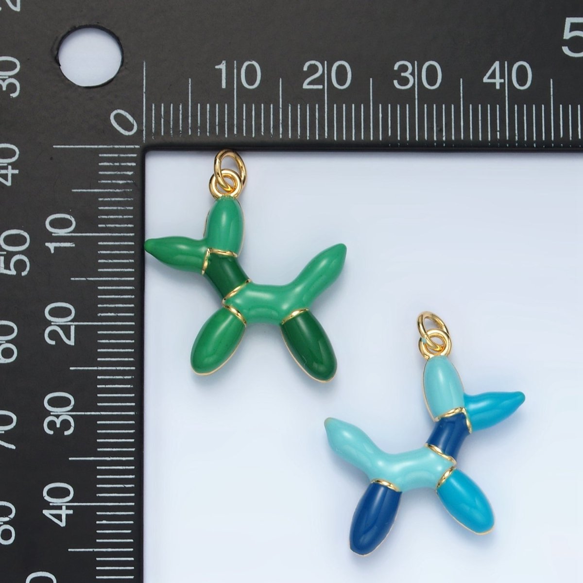 24K Gold Filled Green, Red, Blue Enamel Balloon Animal Charm | M139 - M140