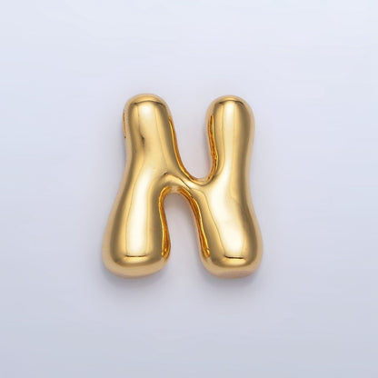 24K Gold Filled Groovey Chubby Balloon Letter Initial Pendant | A1630 - A1642