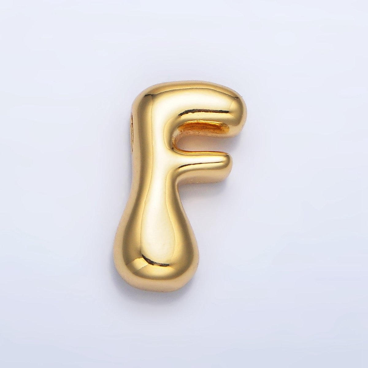 24K Gold Filled Groovey Chubby Balloon Letter Initial Pendant | A1630 - A1642