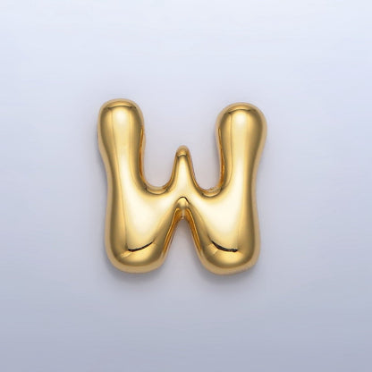 24K Gold Filled Groovey Chubby Balloon Letter Initial Pendant | A1630 - A1642