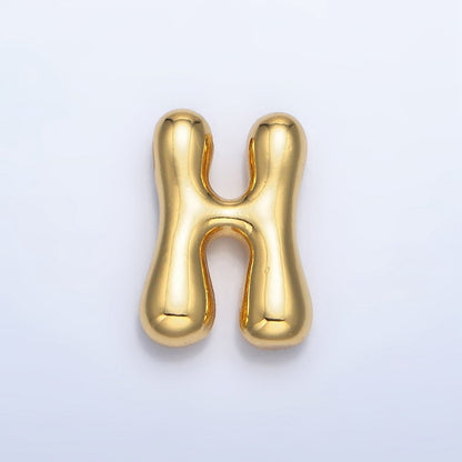 24K Gold Filled Groovey Chubby Balloon Letter Initial Pendant | A1630 - A1642