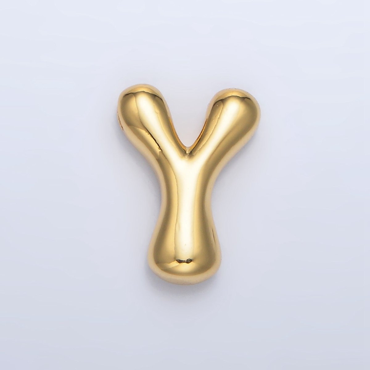 24K Gold Filled Groovey Chubby Balloon Letter Initial Pendant | A1630 - A1642