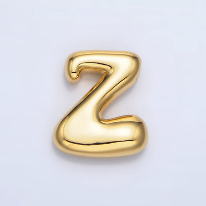 24K Gold Filled Groovey Chubby Balloon Letter Initial Pendant | A1630 - A1642