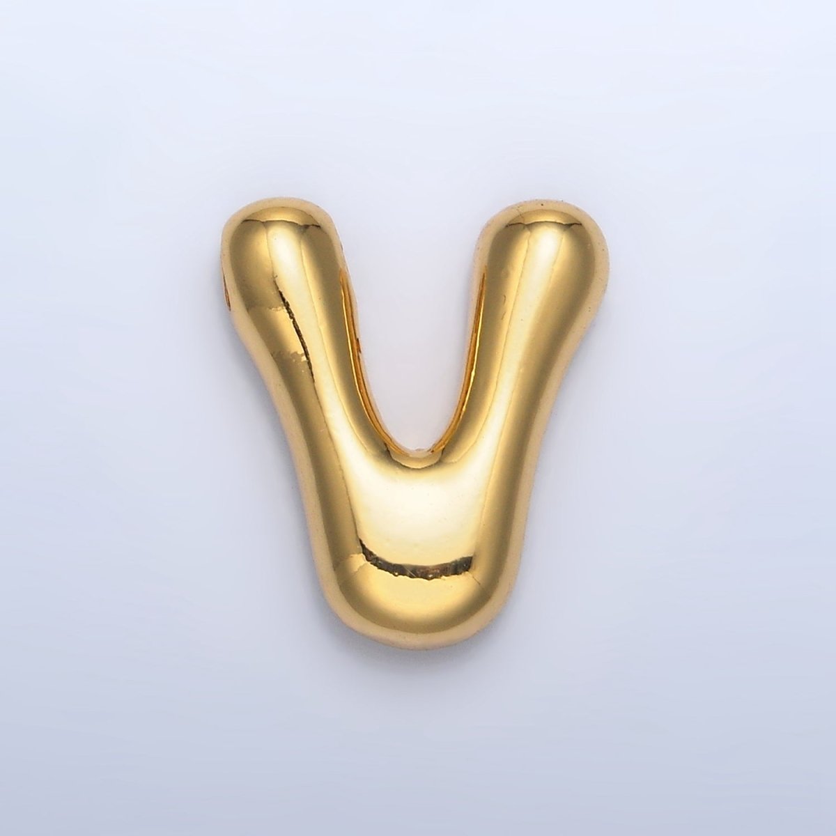 24K Gold Filled Groovey Chubby Balloon Letter Initial Pendant | A1630 - A1642