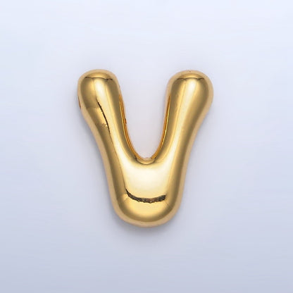 24K Gold Filled Groovey Chubby Balloon Letter Initial Pendant | A1630 - A1642