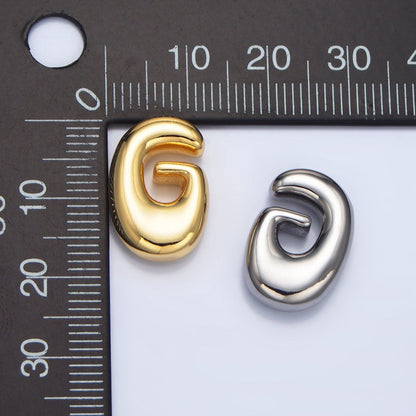 24K Gold Filled Groovey Chubby Balloon Letter Initial Pendant | A1630 - A1642