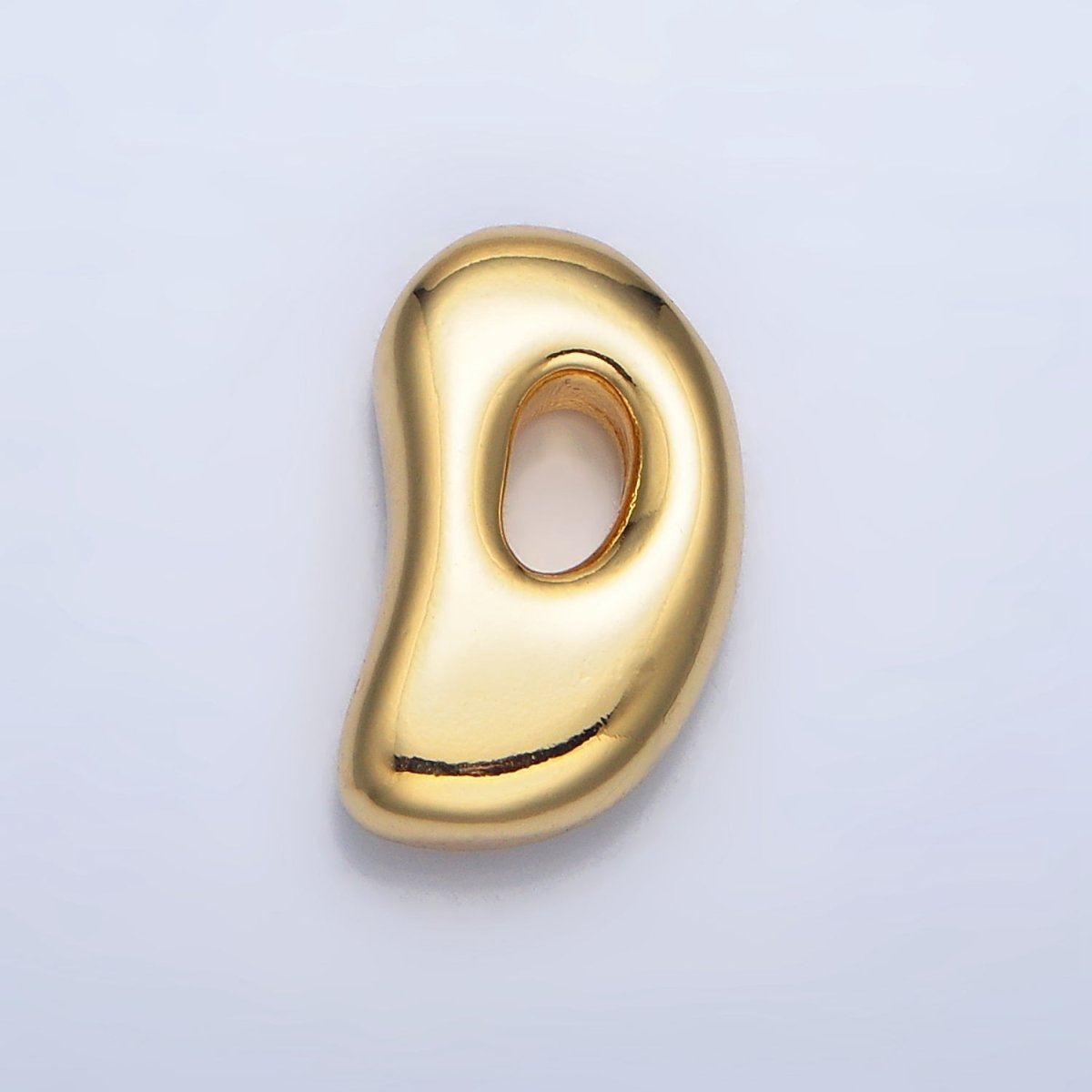24K Gold Filled Groovey Chubby Balloon Letter Initial Pendant | A1630 - A1642