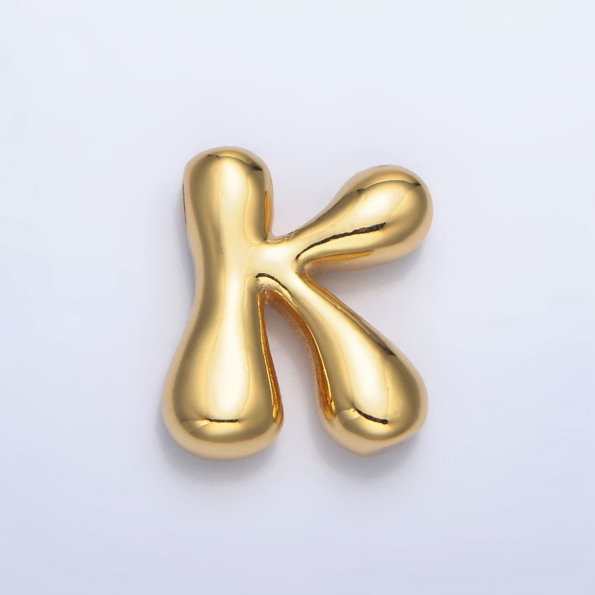 24K Gold Filled Groovey Chubby Balloon Letter Initial Pendant | A1630 - A1642
