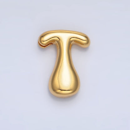 24K Gold Filled Groovey Chubby Balloon Letter Initial Pendant | A1630 - A1642