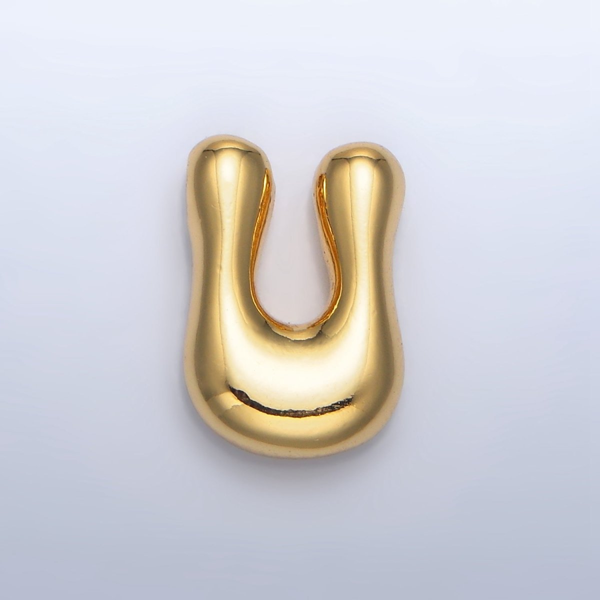 24K Gold Filled Groovey Chubby Balloon Letter Initial Pendant | A1630 - A1642