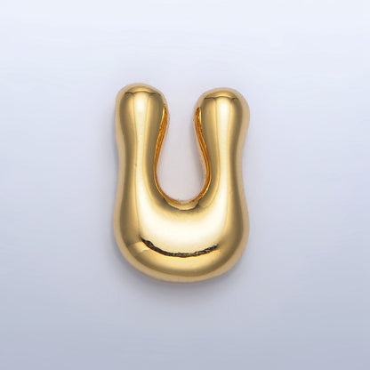 24K Gold Filled Groovey Chubby Balloon Letter Initial Pendant | A1630 - A1642
