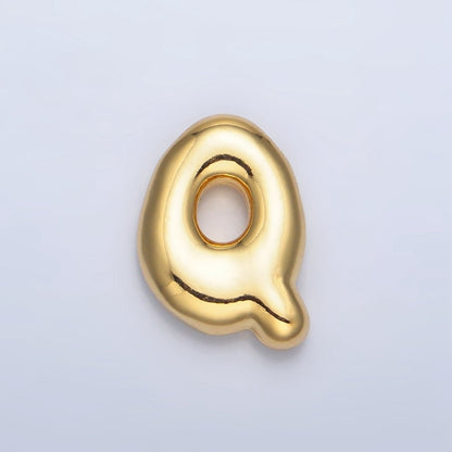 24K Gold Filled Groovey Chubby Balloon Letter Initial Pendant | A1630 - A1642