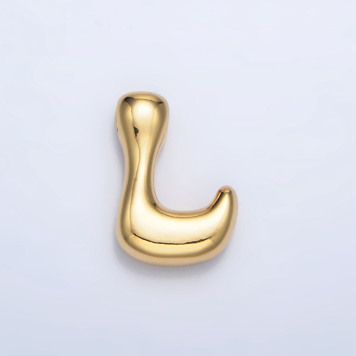 24K Gold Filled Groovey Chubby Balloon Letter Initial Pendant | A1630 - A1642