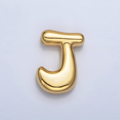 24K Gold Filled Groovey Chubby Balloon Letter Initial Pendant | A1630 - A1642
