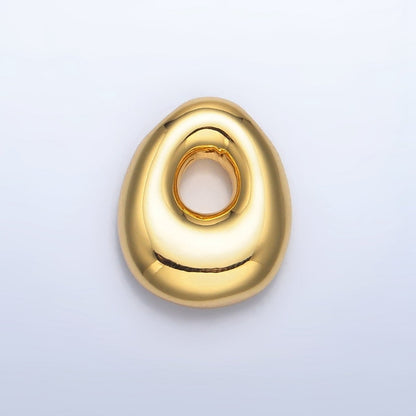 24K Gold Filled Groovey Chubby Balloon Letter Initial Pendant | A1630 - A1642