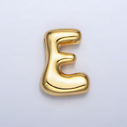 24K Gold Filled Groovey Chubby Balloon Letter Initial Pendant | A1630 - A1642