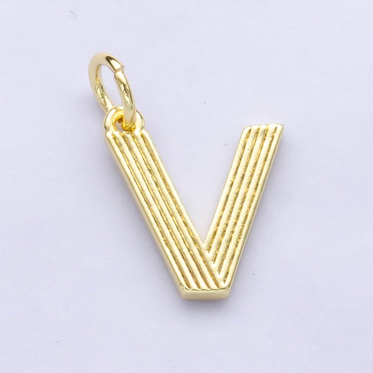 24K Gold Filled Groovy Disco Initial Letter Charm | A185 - A197