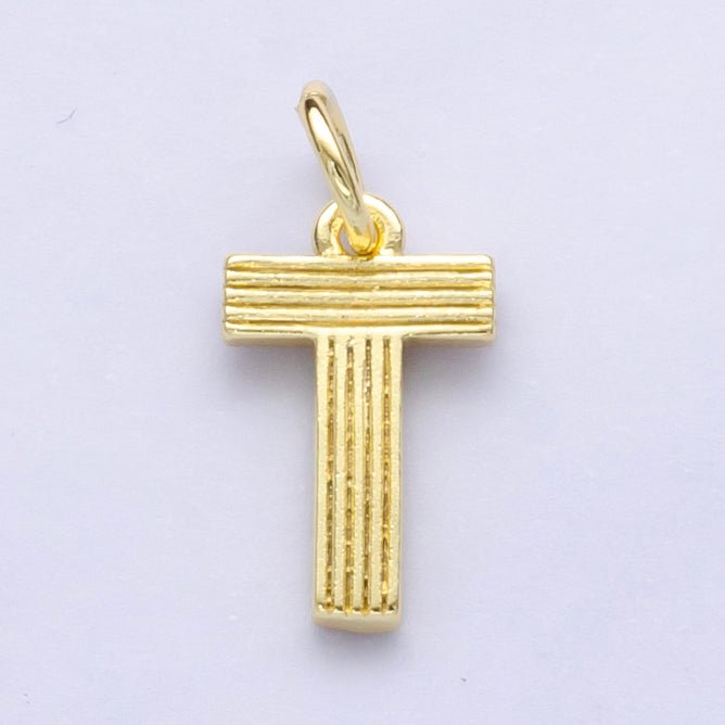 24K Gold Filled Groovy Disco Initial Letter Charm | A185 - A197
