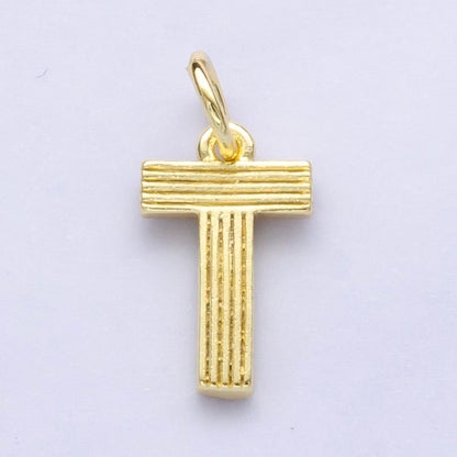 24K Gold Filled Groovy Disco Initial Letter Charm | A185 - A197
