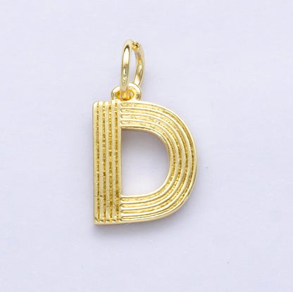 24K Gold Filled Groovy Disco Initial Letter Charm | A185 - A197